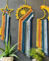 Set of 3 Macrame Dreamcatchers Moon Sun Stars MTM01