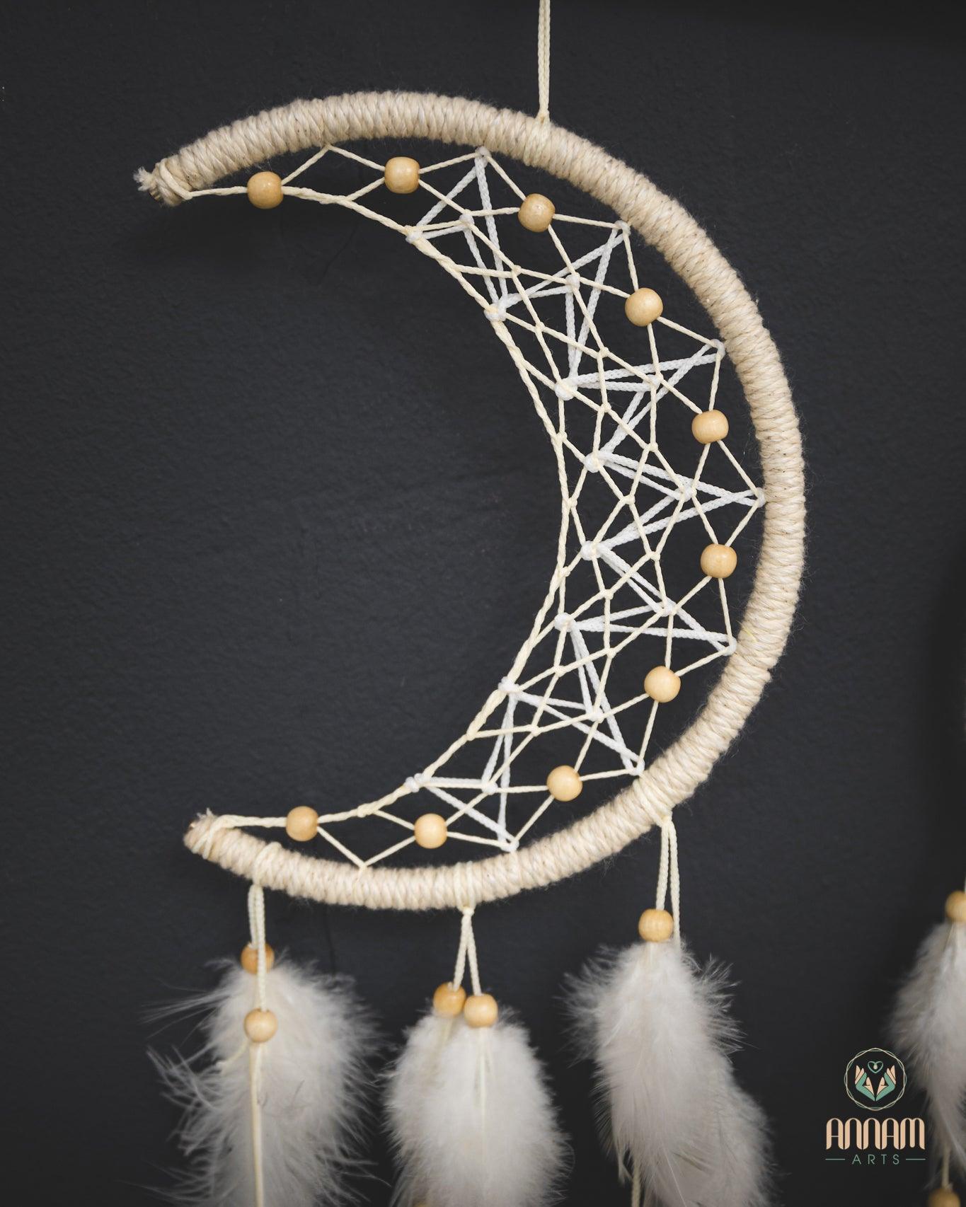 Set of 3 white moon Dreamcatchers SD13