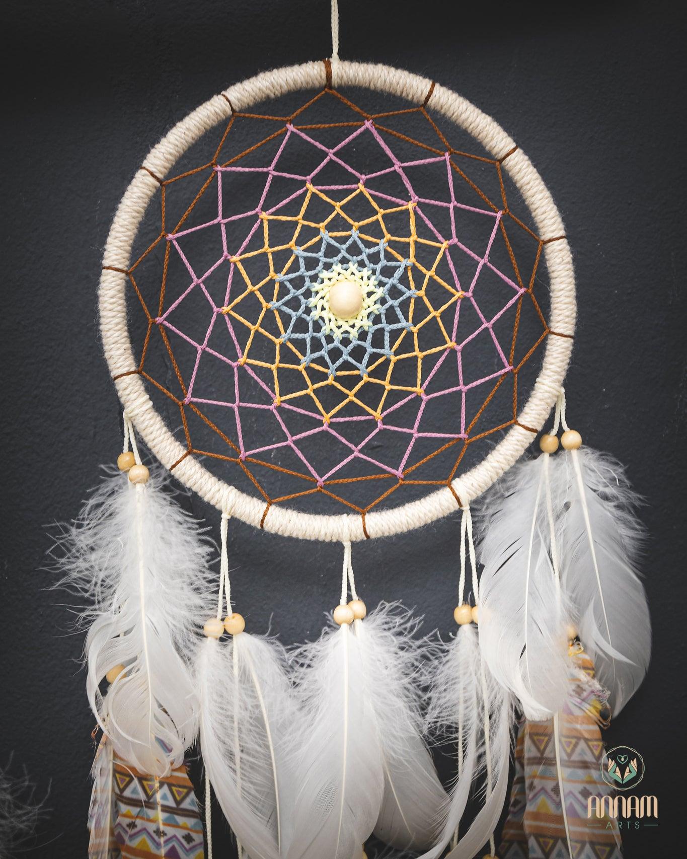 Set of 3 Rustic Dreamcatchers White SD21