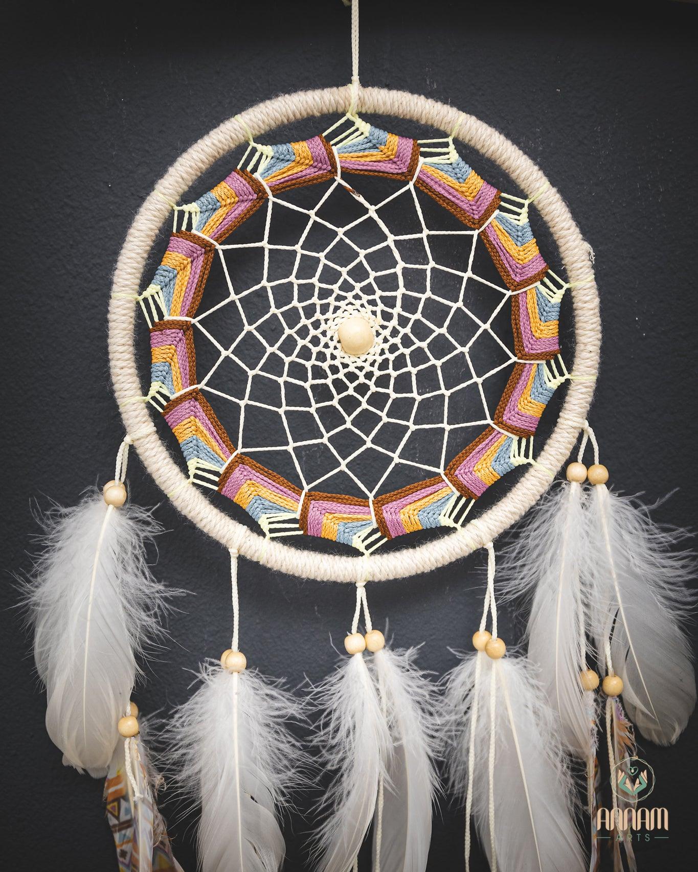 Set of 3 Rustic Dreamcatchers White SD21