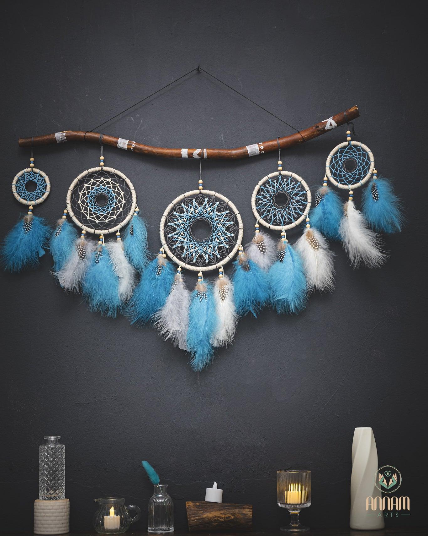 Set of 5 navy blue Dreamcatchers SD20