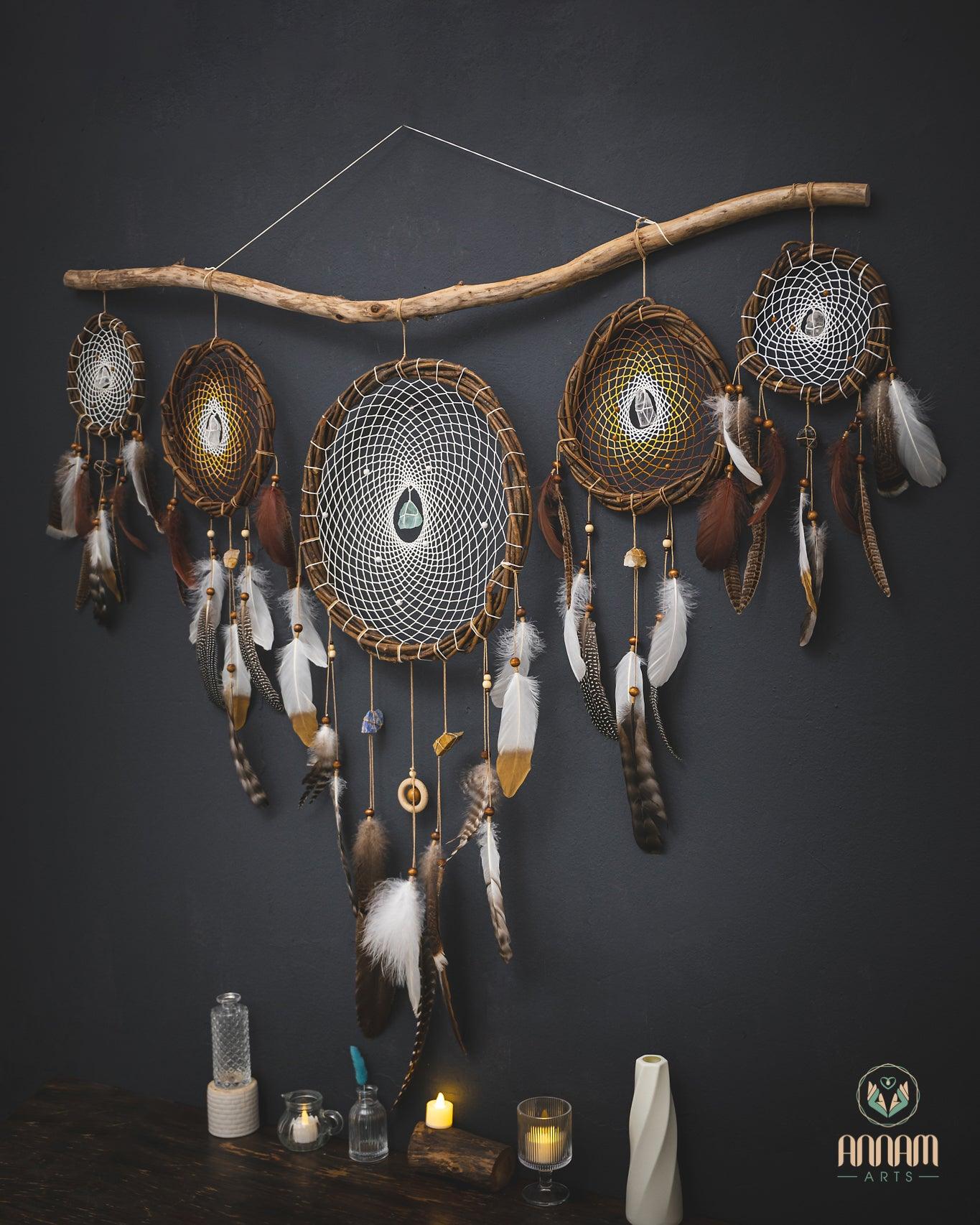 Set of 5 native American style dreamcatchers SD22