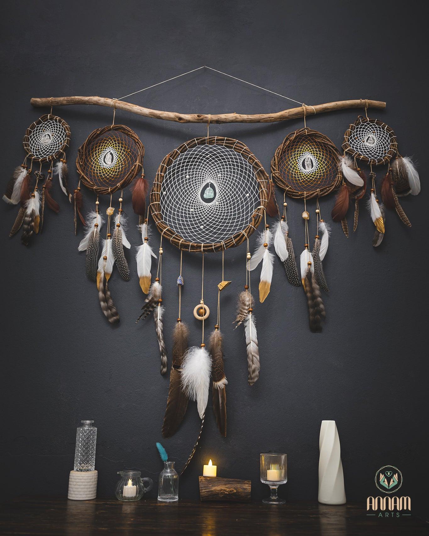 Set of 5 native American style dreamcatchers SD22