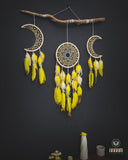 Set of 3 yellow moon Dreamcatchers SD23