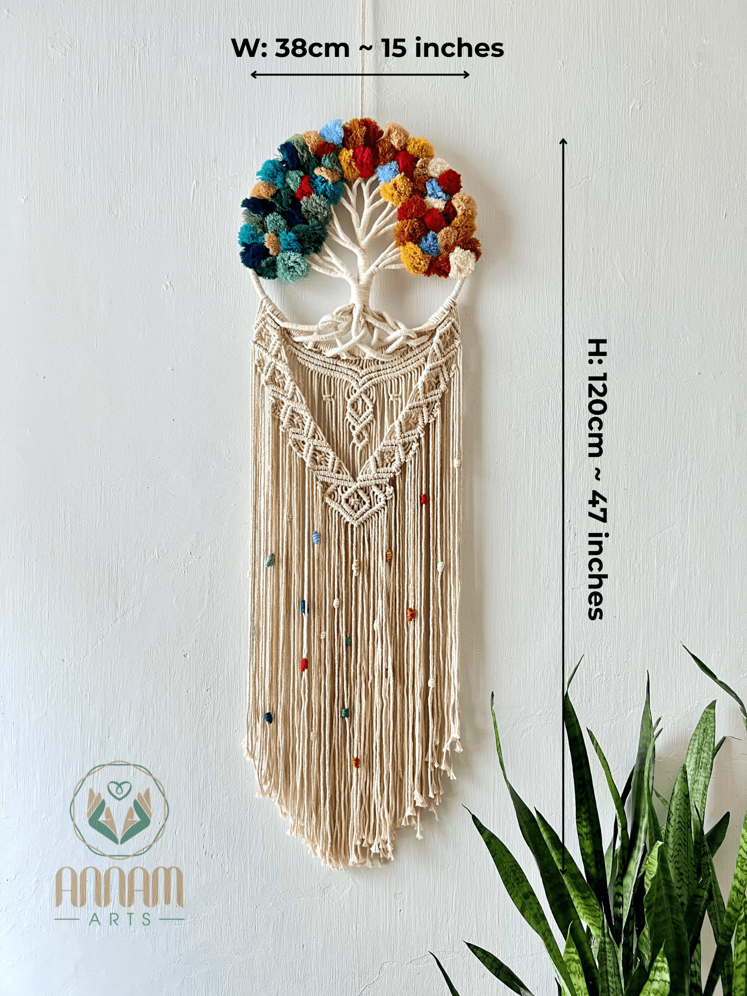 Tree of life Macrame colorful flowers TOL01