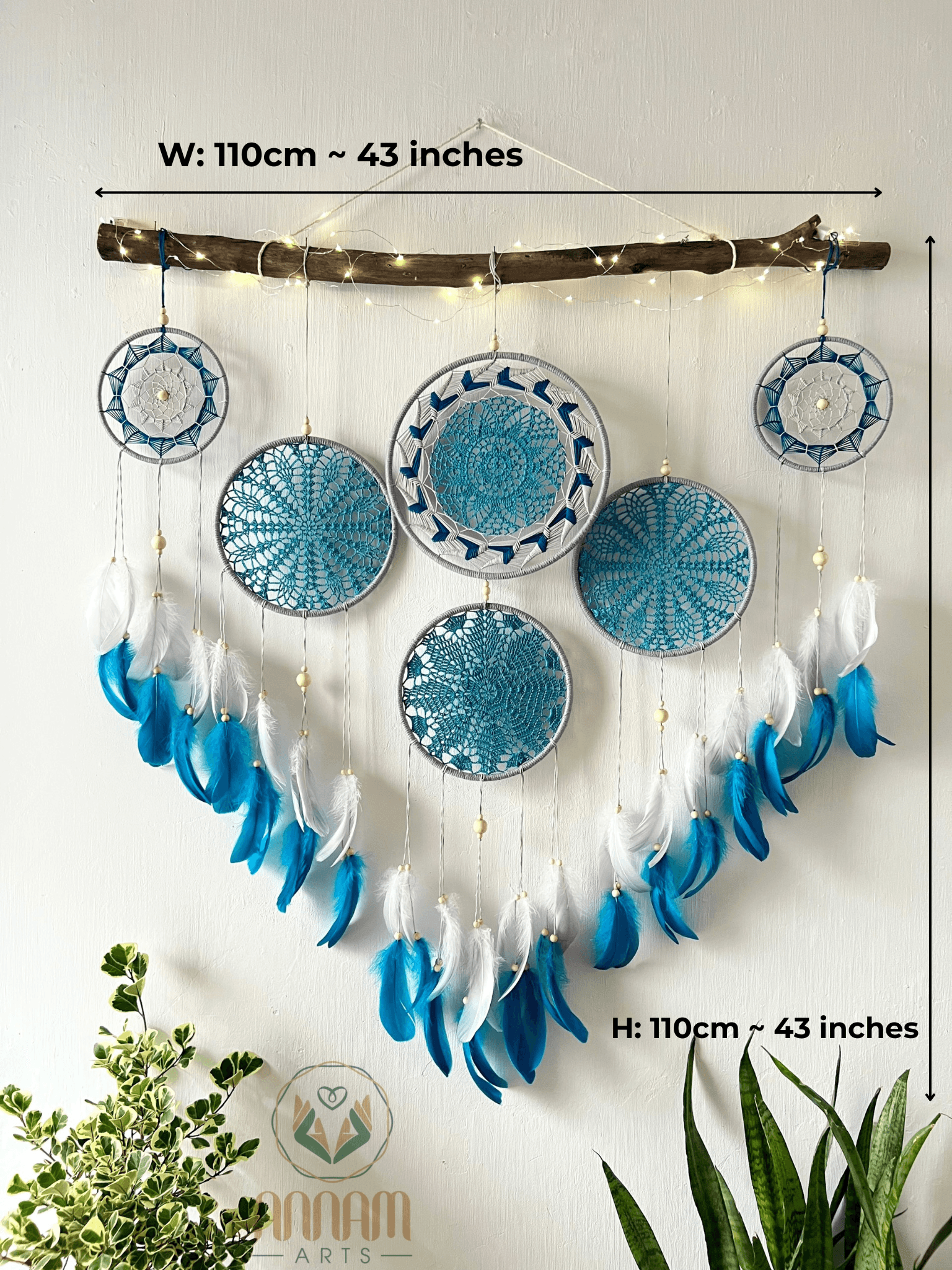 Handmade Boho blue Dreamcatcher Set SD03