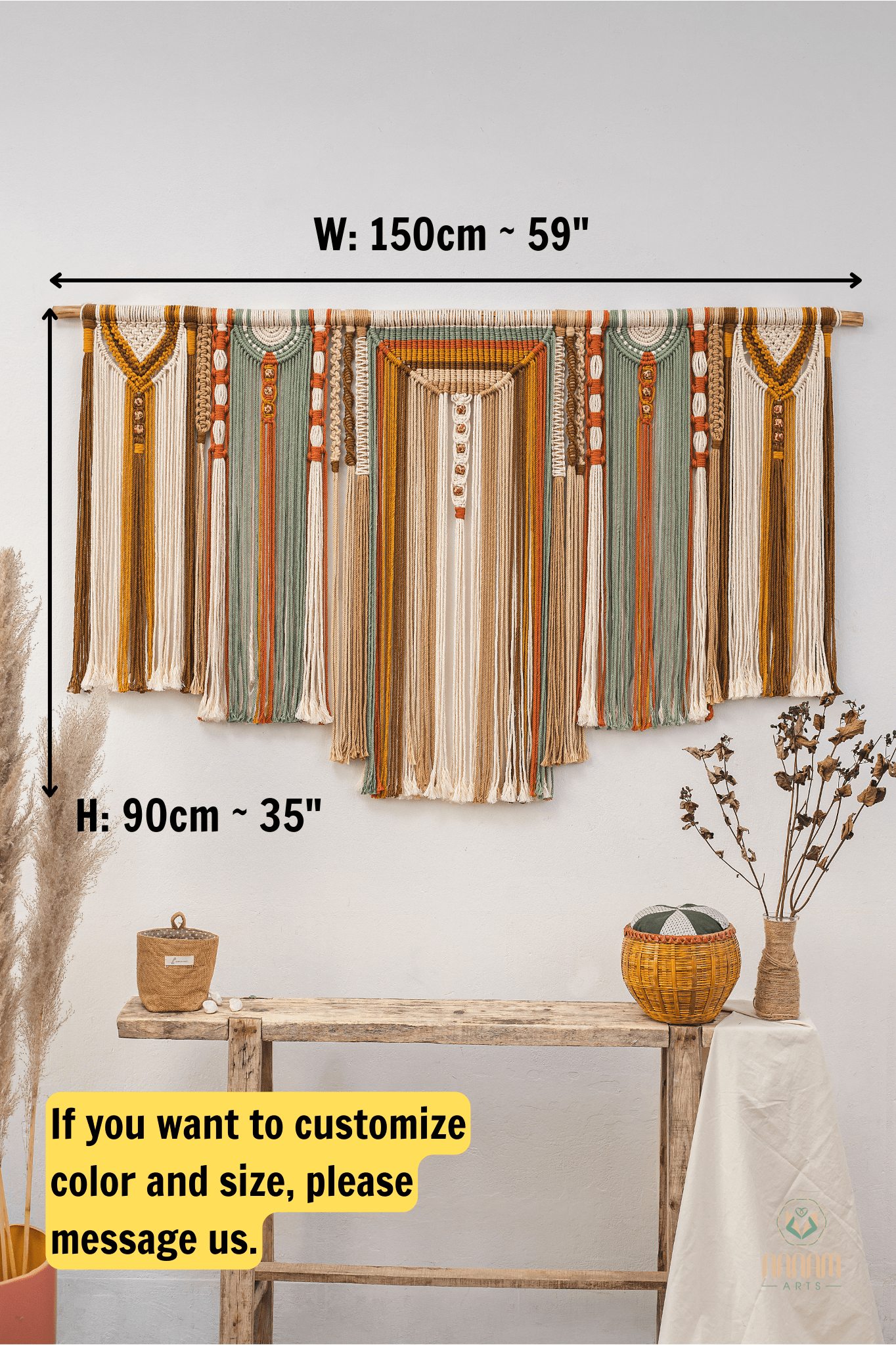 Large macrame boho wall hanging BH03