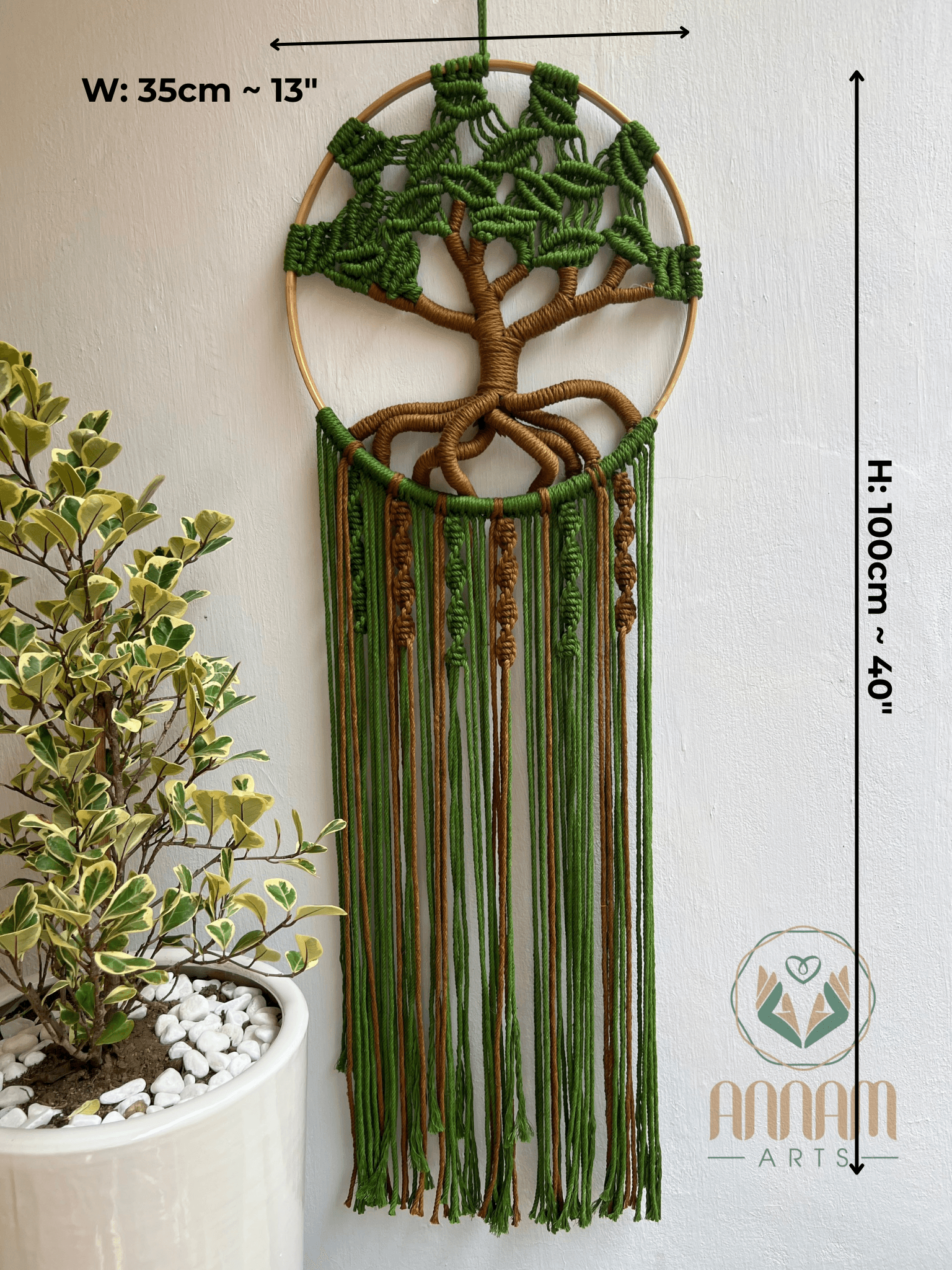 Tree of life green macrame TOL07