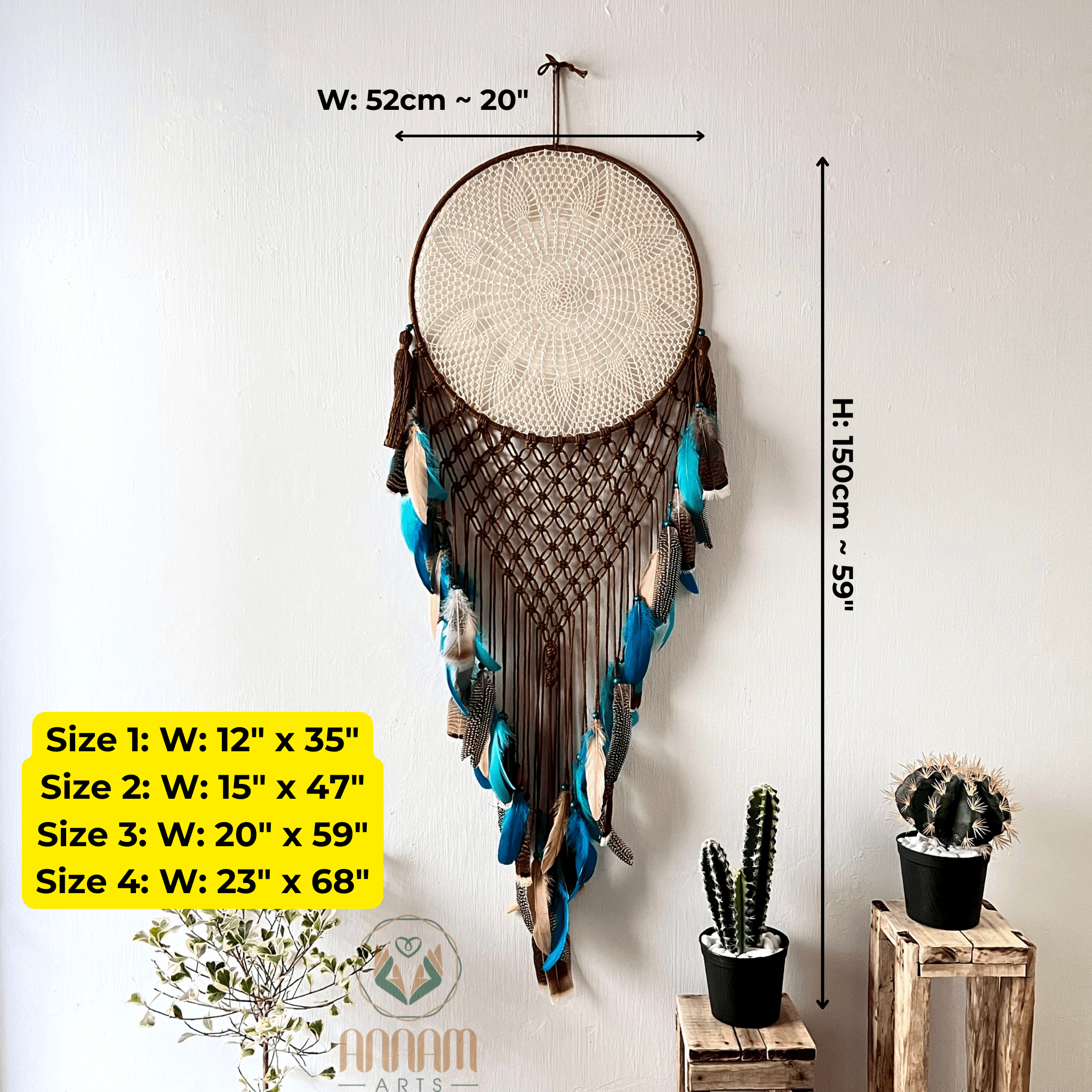 Large dreamcatcher with peacock feathers DV01