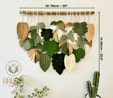 Monstera leaves and maple leaves wall hanging LM08