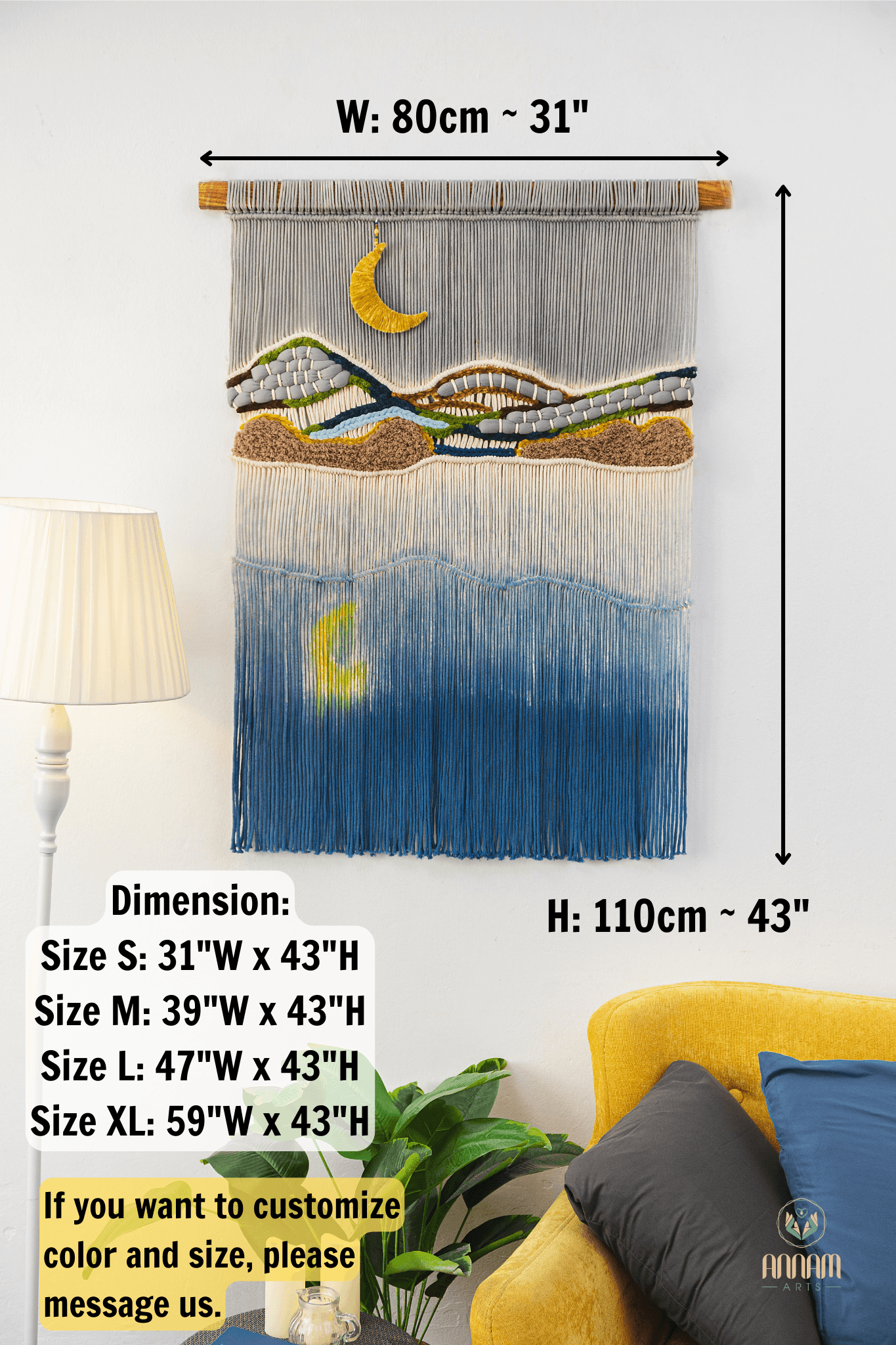 Large macrame wall painting RM01