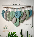 Monstera leaf wall hanging gray-green LM05