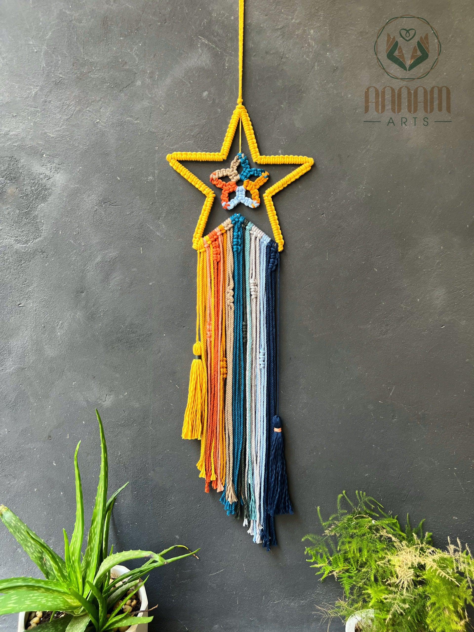 Set of 3 Macrame Dreamcatchers Moon Sun Stars MTM01