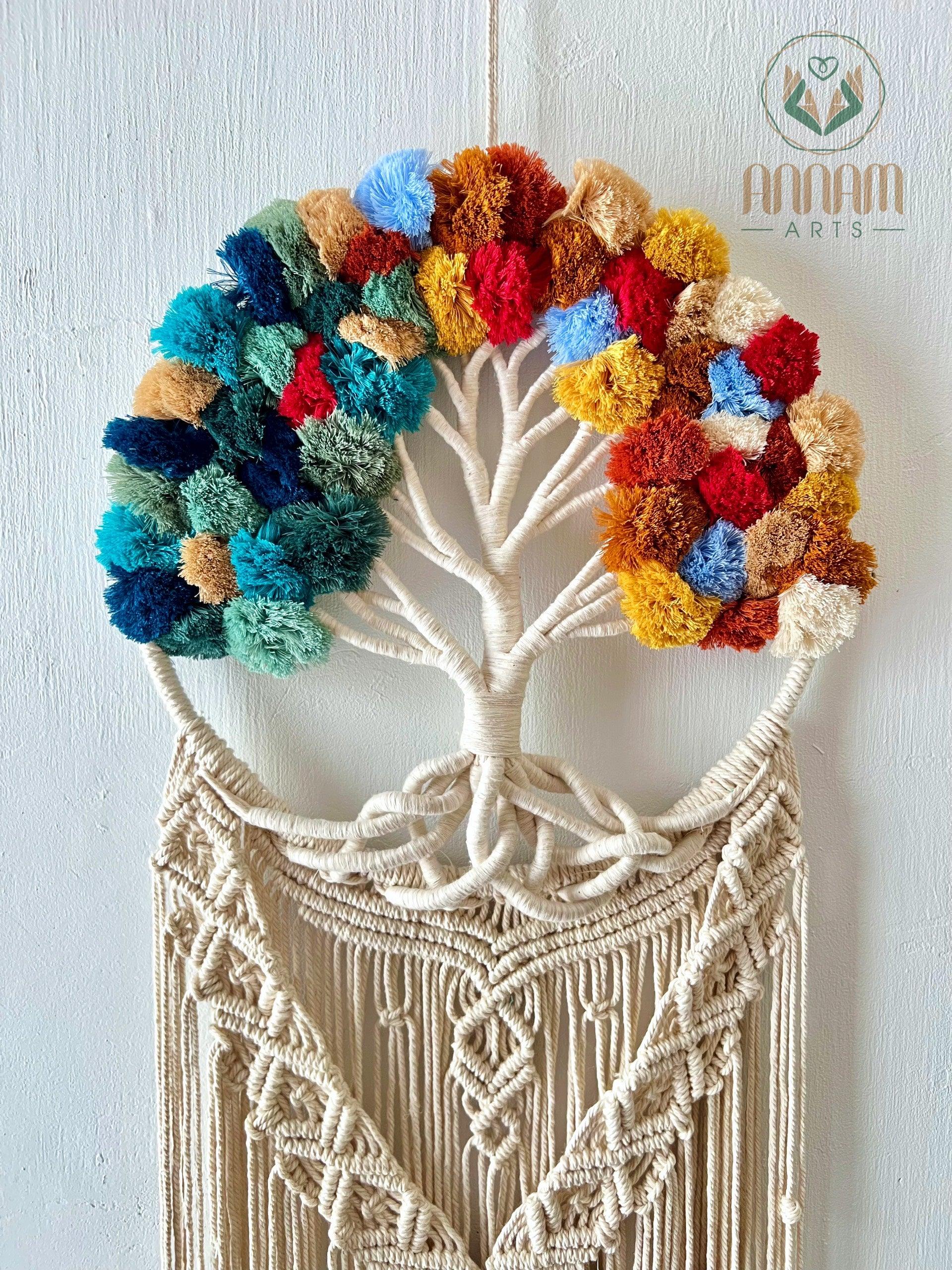 Tree of life Macrame colorful flowers TOL01