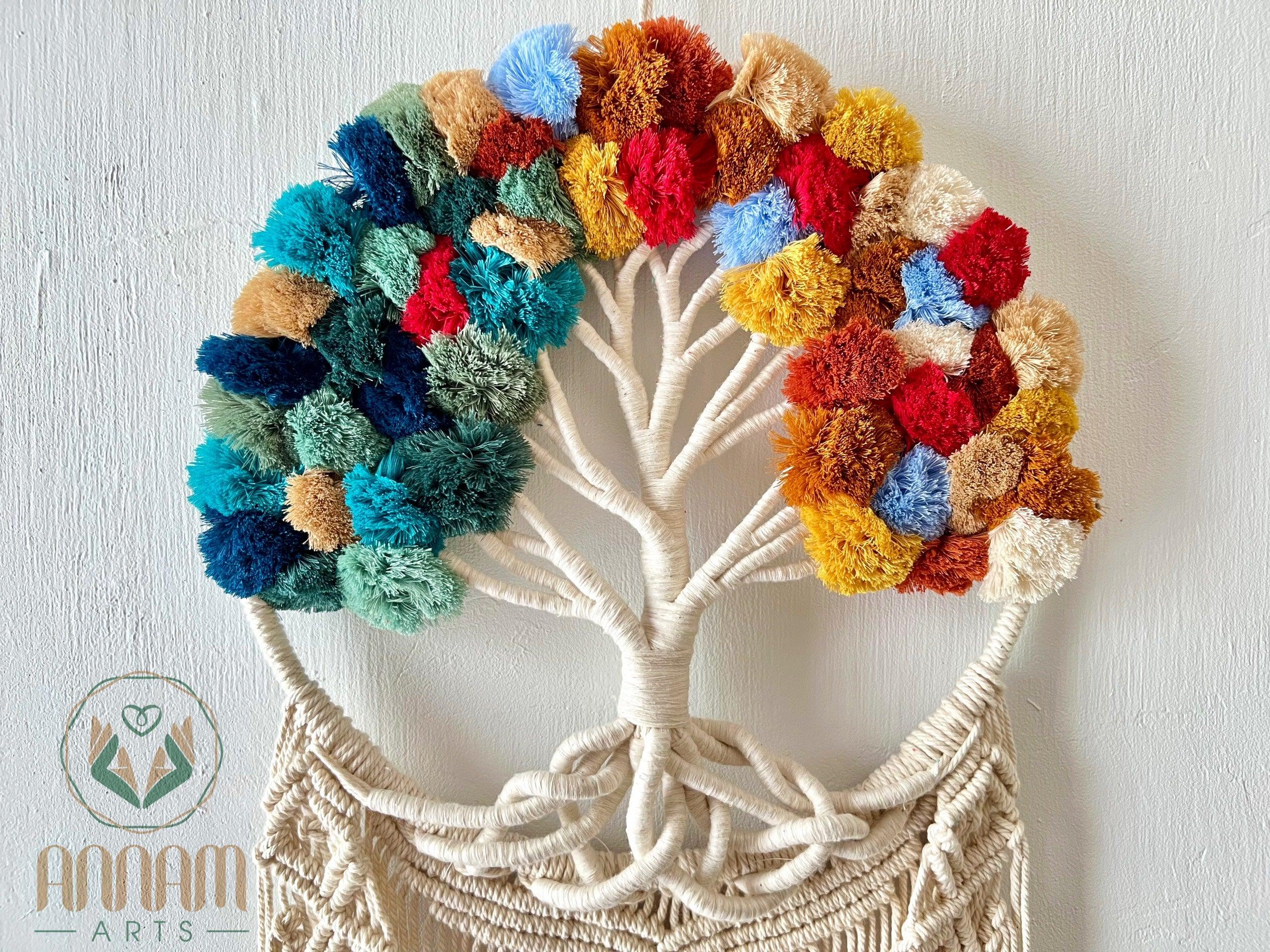 Tree of life Macrame colorful flowers TOL01