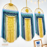 Sun on Blue Sea Macrame Dreamcatcher Set MT02