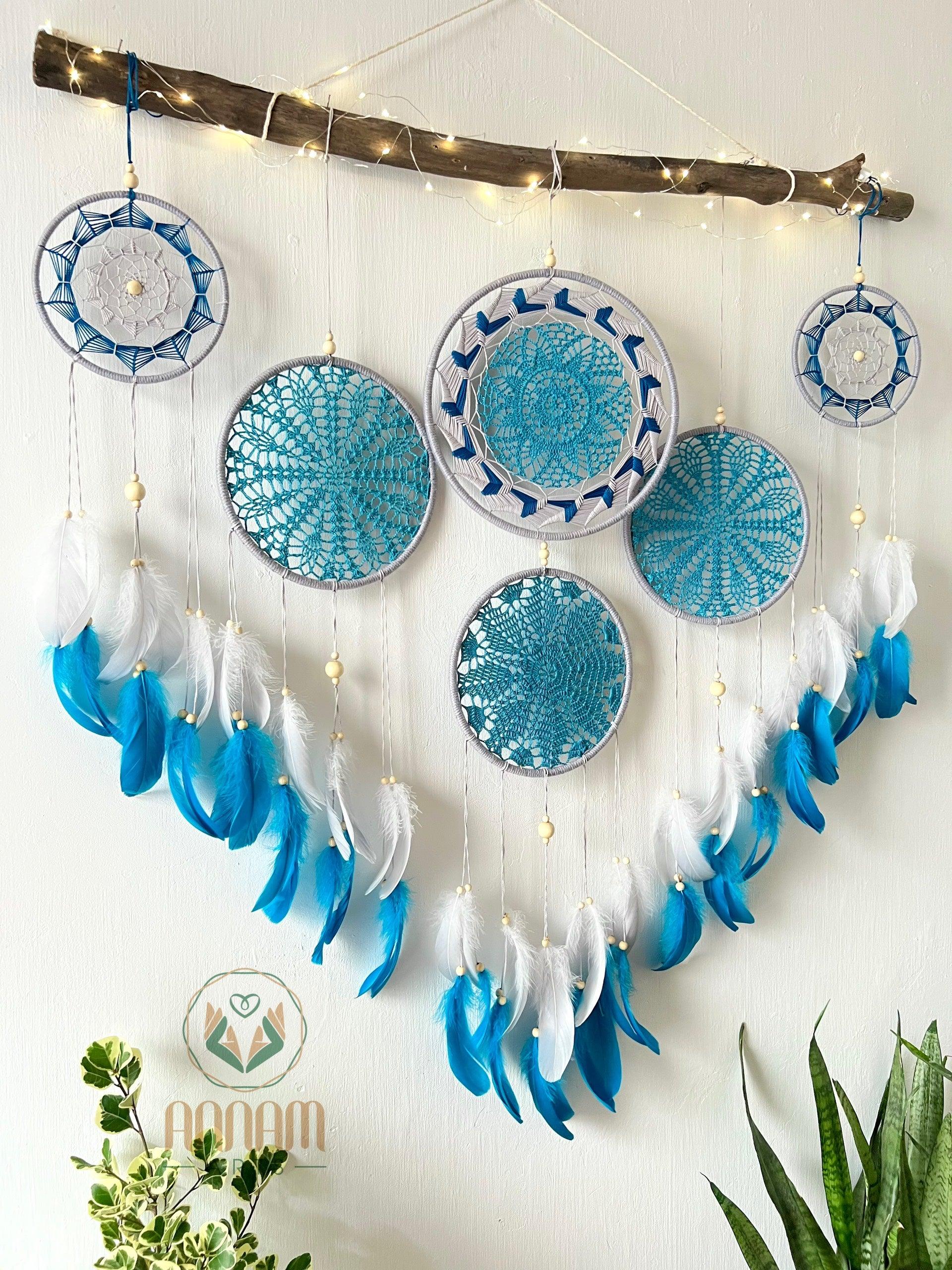 Handmade Boho blue Dreamcatcher Set SD03