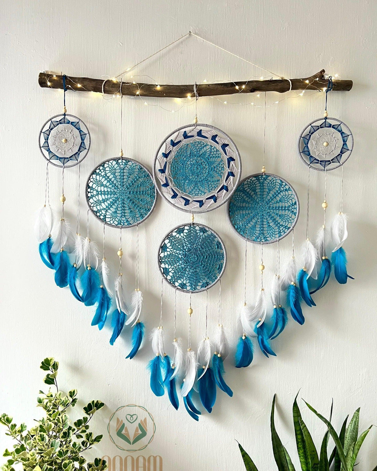 Handmade Boho blue Dreamcatcher Set SD03