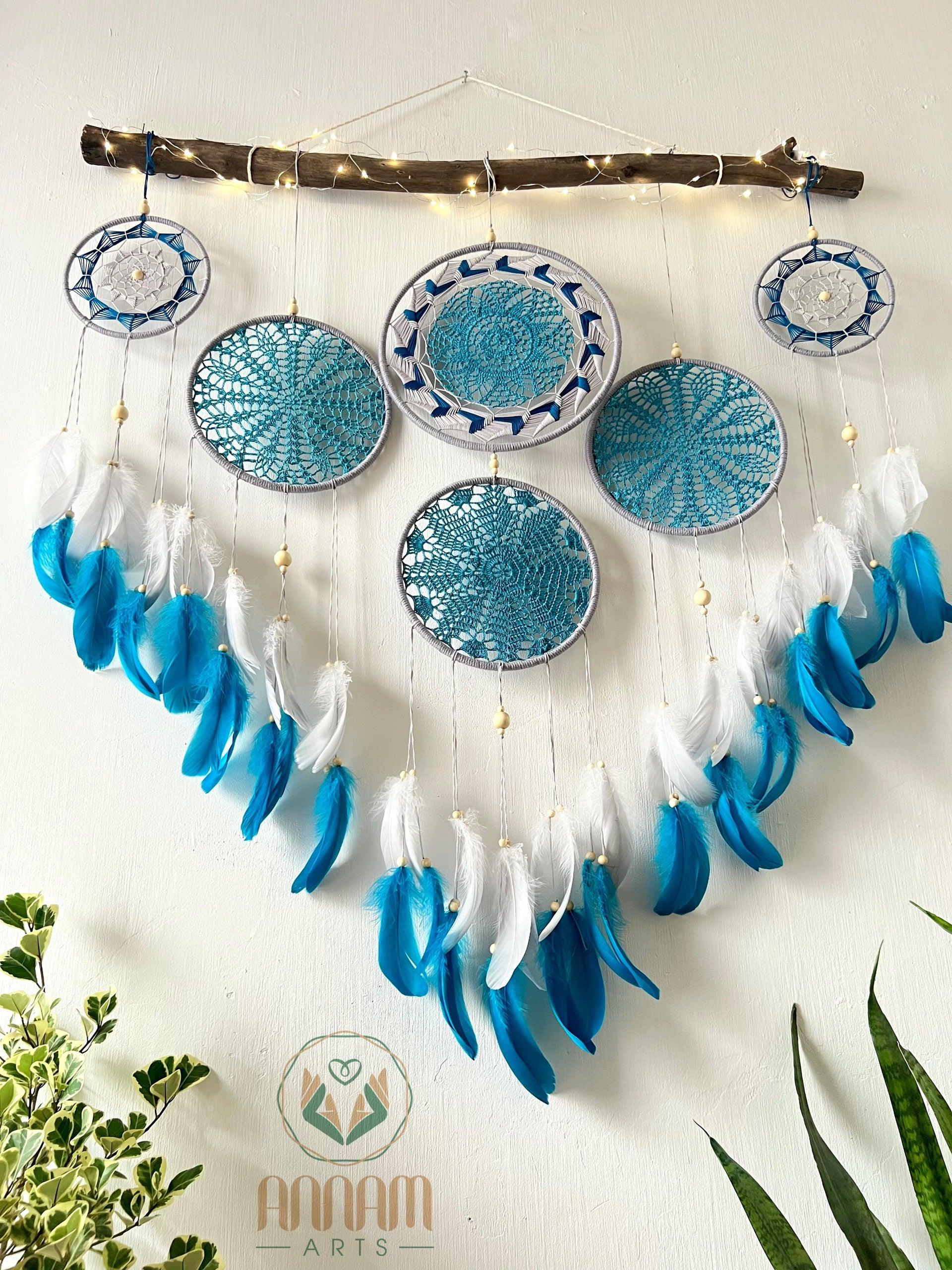 Handmade Boho blue Dreamcatcher Set SD03