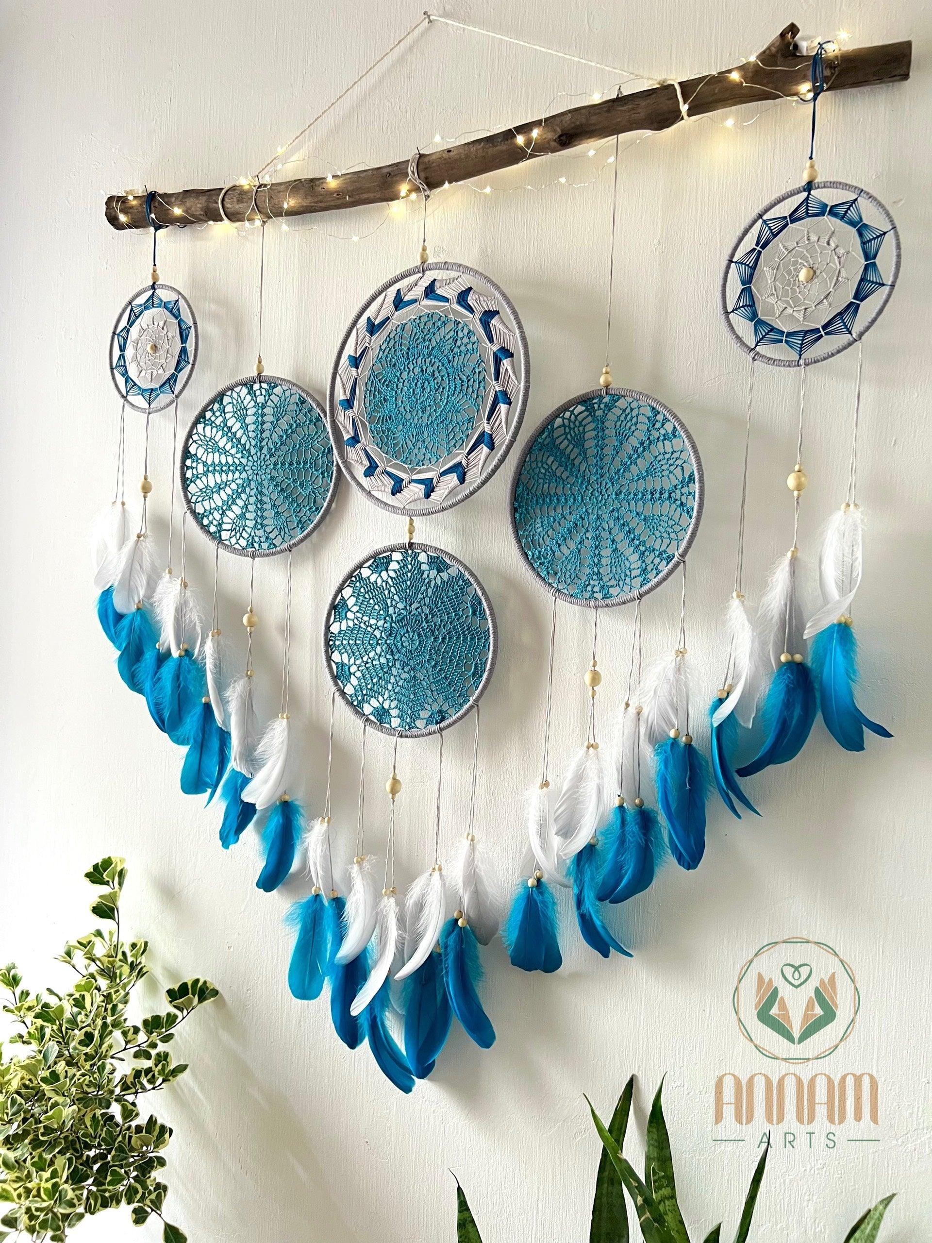 Handmade Boho blue Dreamcatcher Set SD03