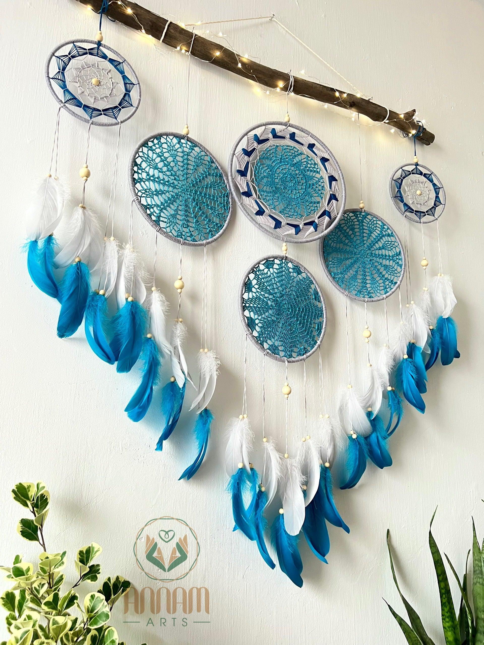 Handmade Boho blue Dreamcatcher Set SD03