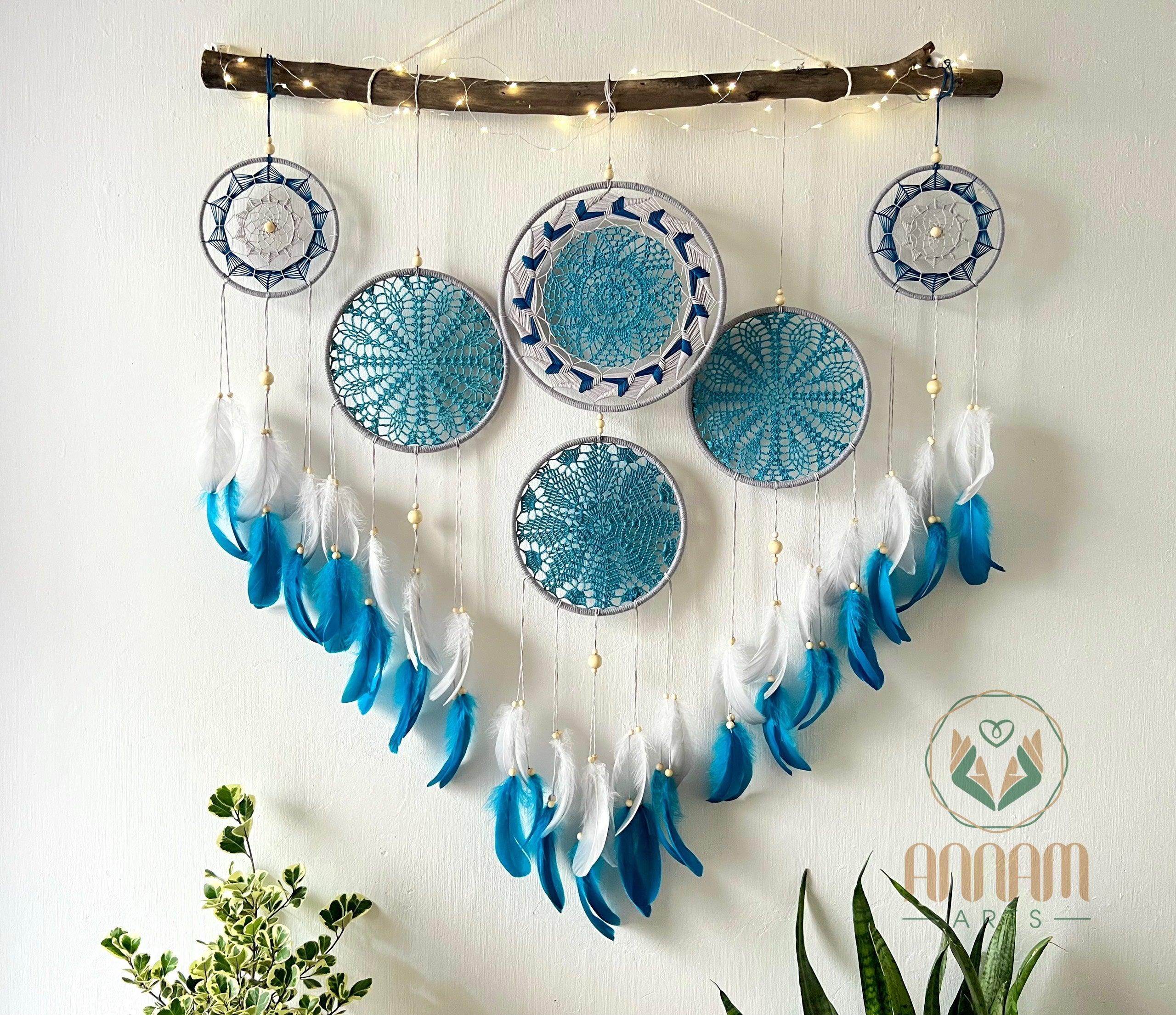 Handmade Boho blue Dreamcatcher Set SD03