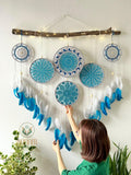 Handmade Boho blue Dreamcatcher Set SD03