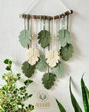 Green Leaves Macrame Monstera Wall Art LM01