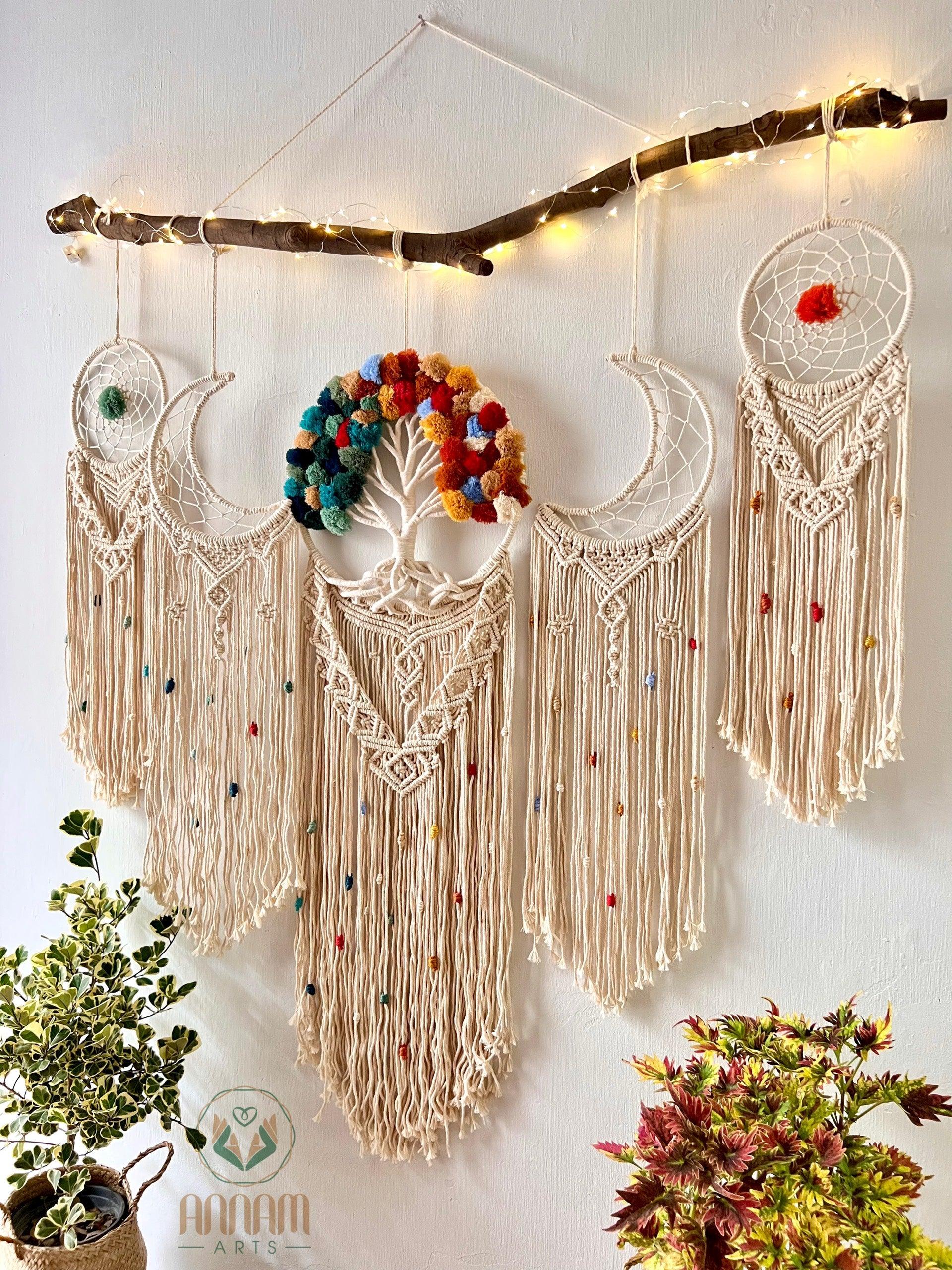 Large Wall Hanging Macrame Tree of Life Dreamcatcher SD04