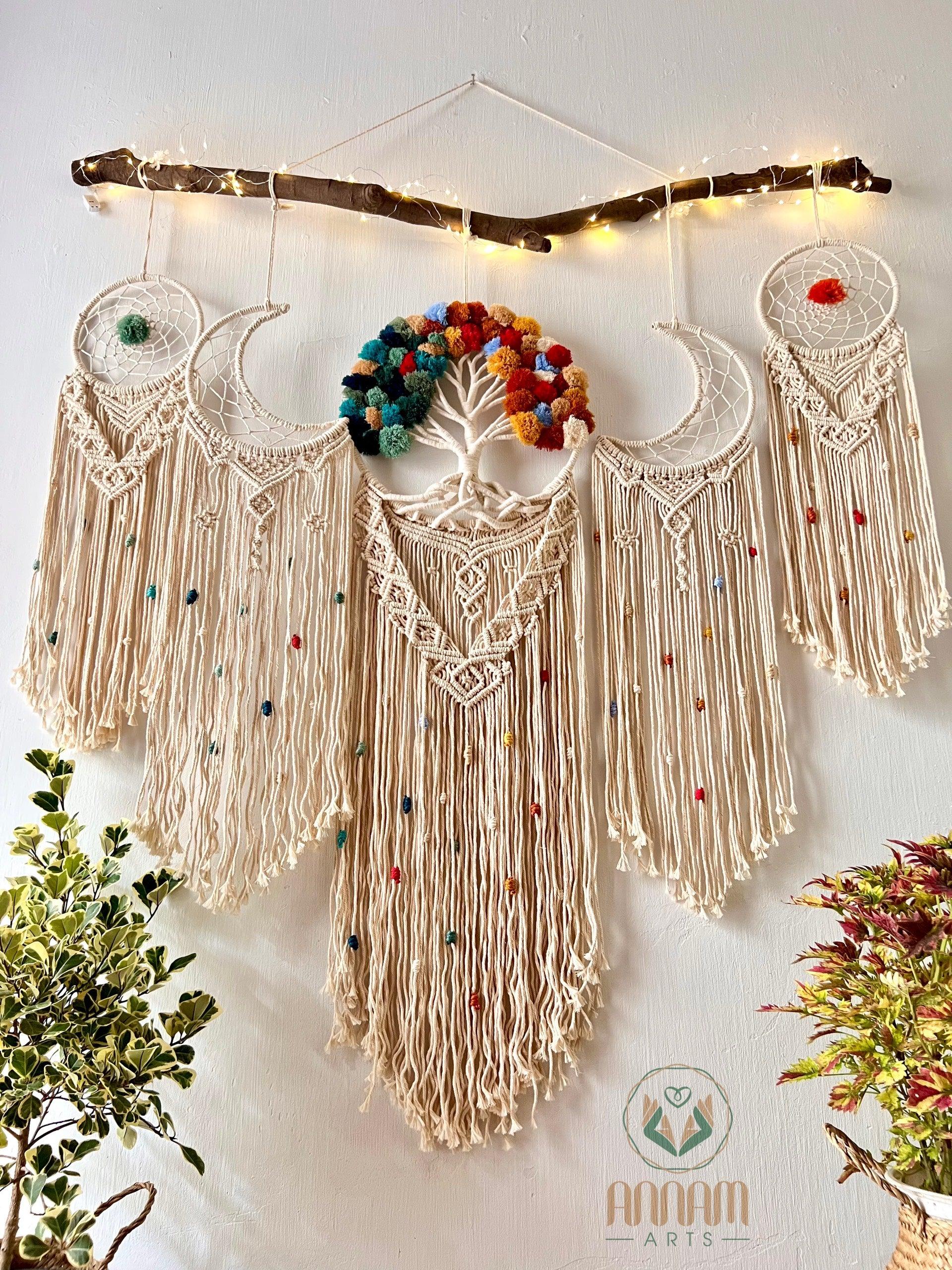 Large Wall Hanging Macrame Tree of Life Dreamcatcher SD04