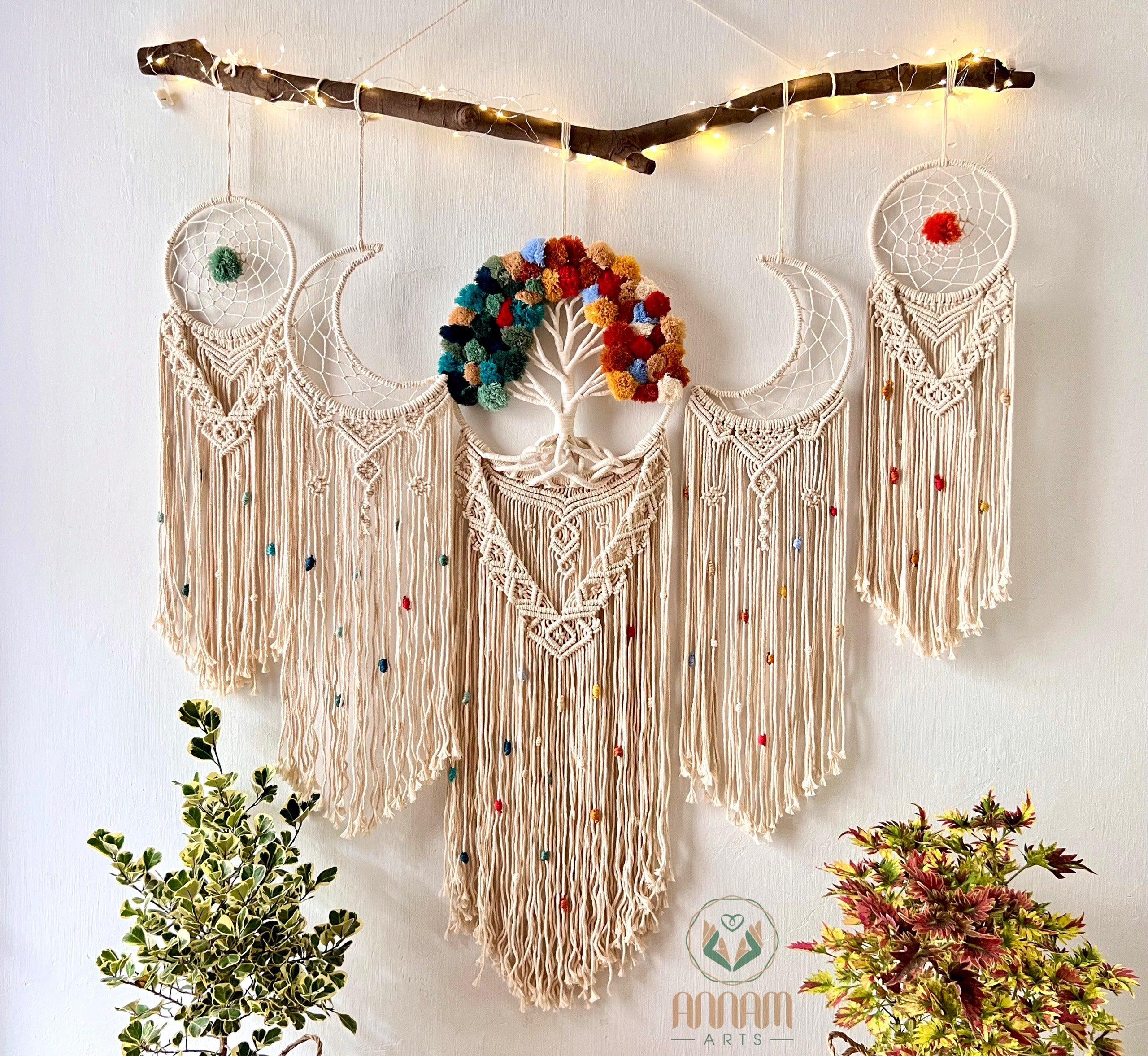 Large Wall Hanging Macrame Tree of Life Dreamcatcher SD04