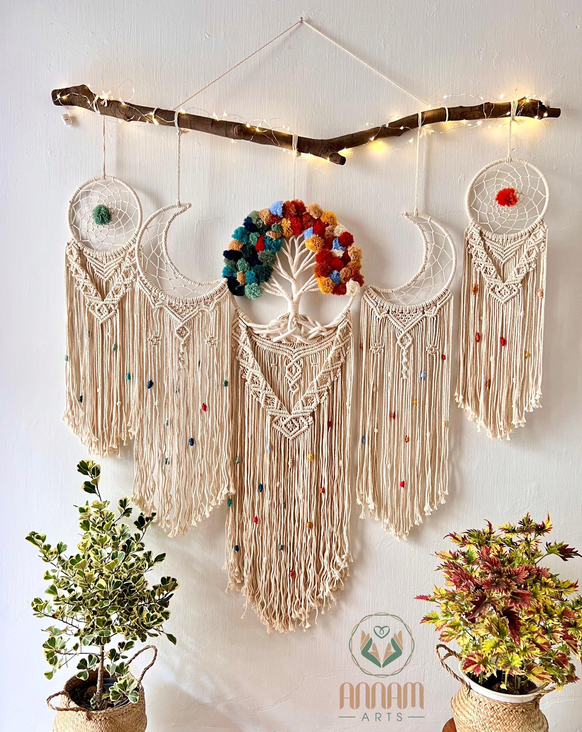 Large Wall Hanging Macrame Tree of Life Dreamcatcher SD04