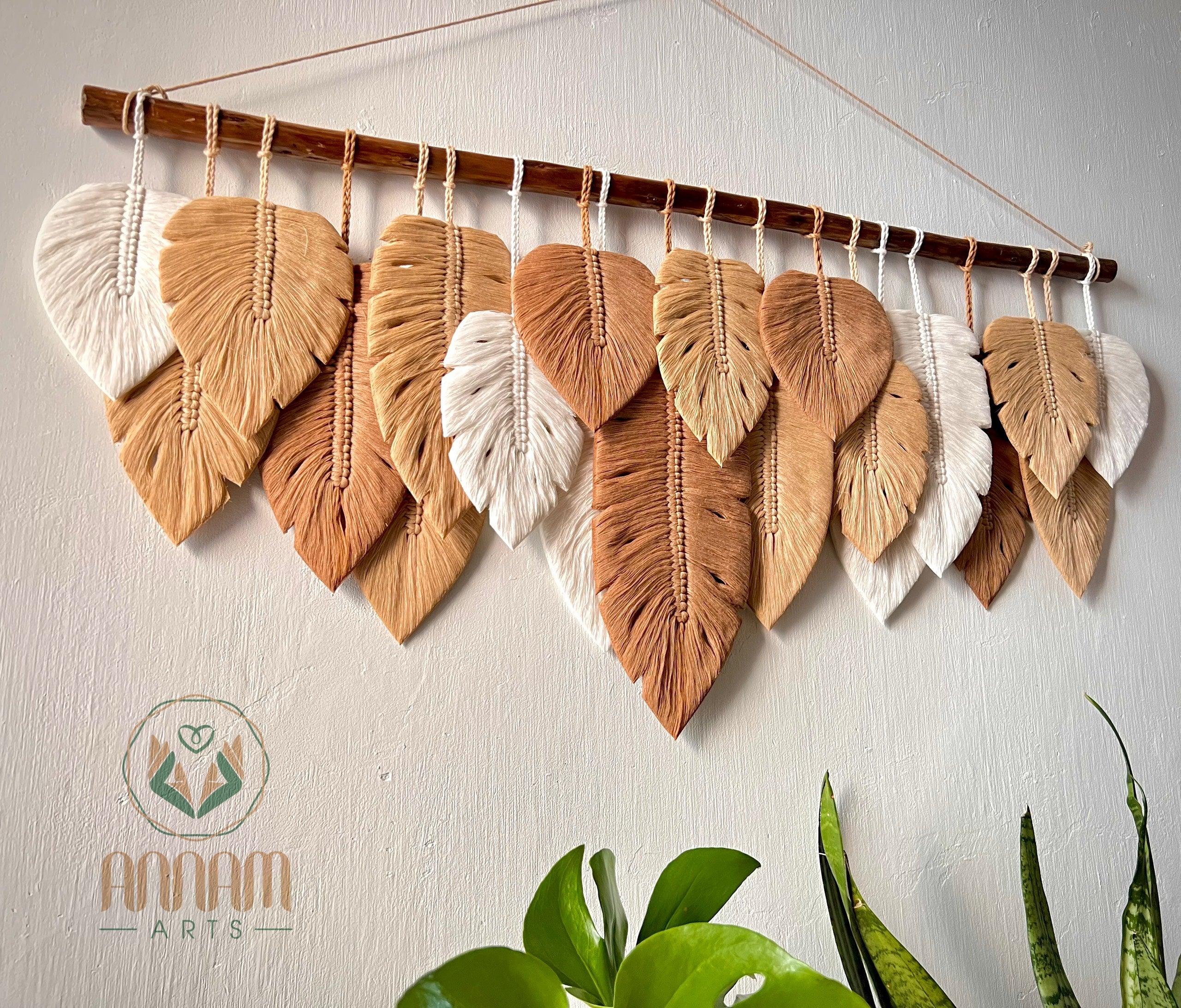 Monstera macrame leaf wall hanging LM04