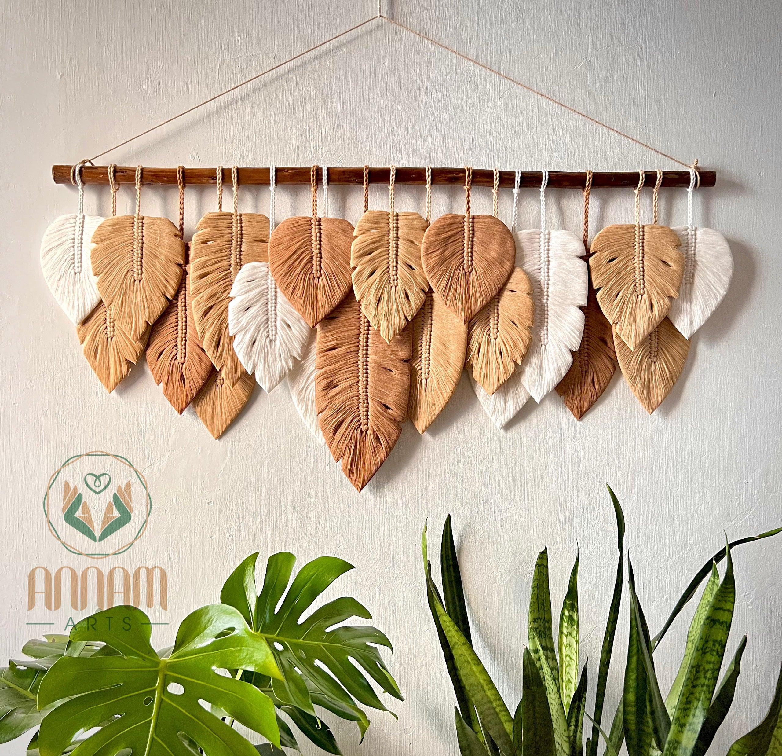 Monstera macrame leaf wall hanging LM04