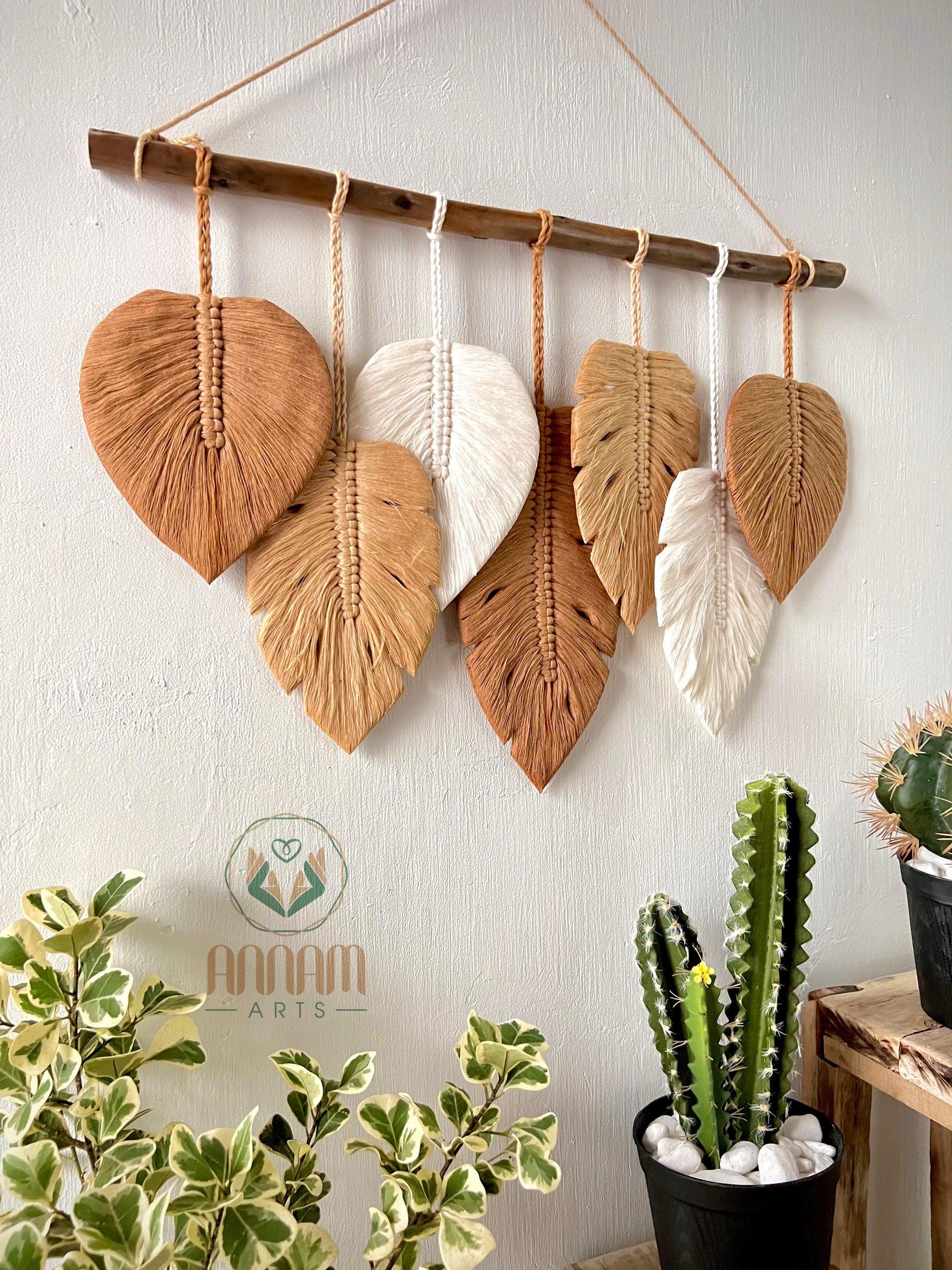 Monstera macrame leaf wall hanging LM04