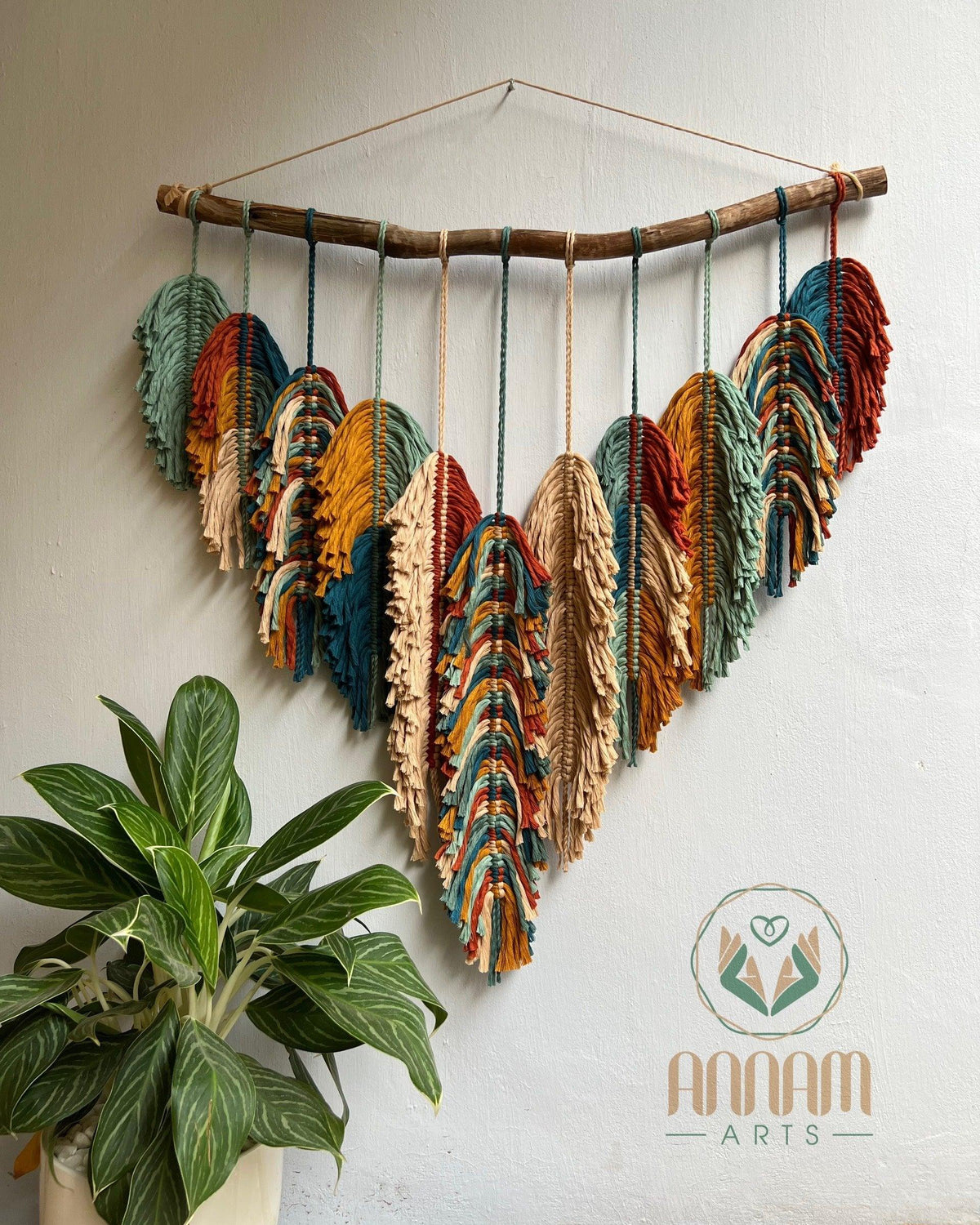 Rustic Handmade Leaves Wall Hanging  LM06