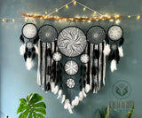 Large dreamcatcher set for wall hanging in Black - SD07