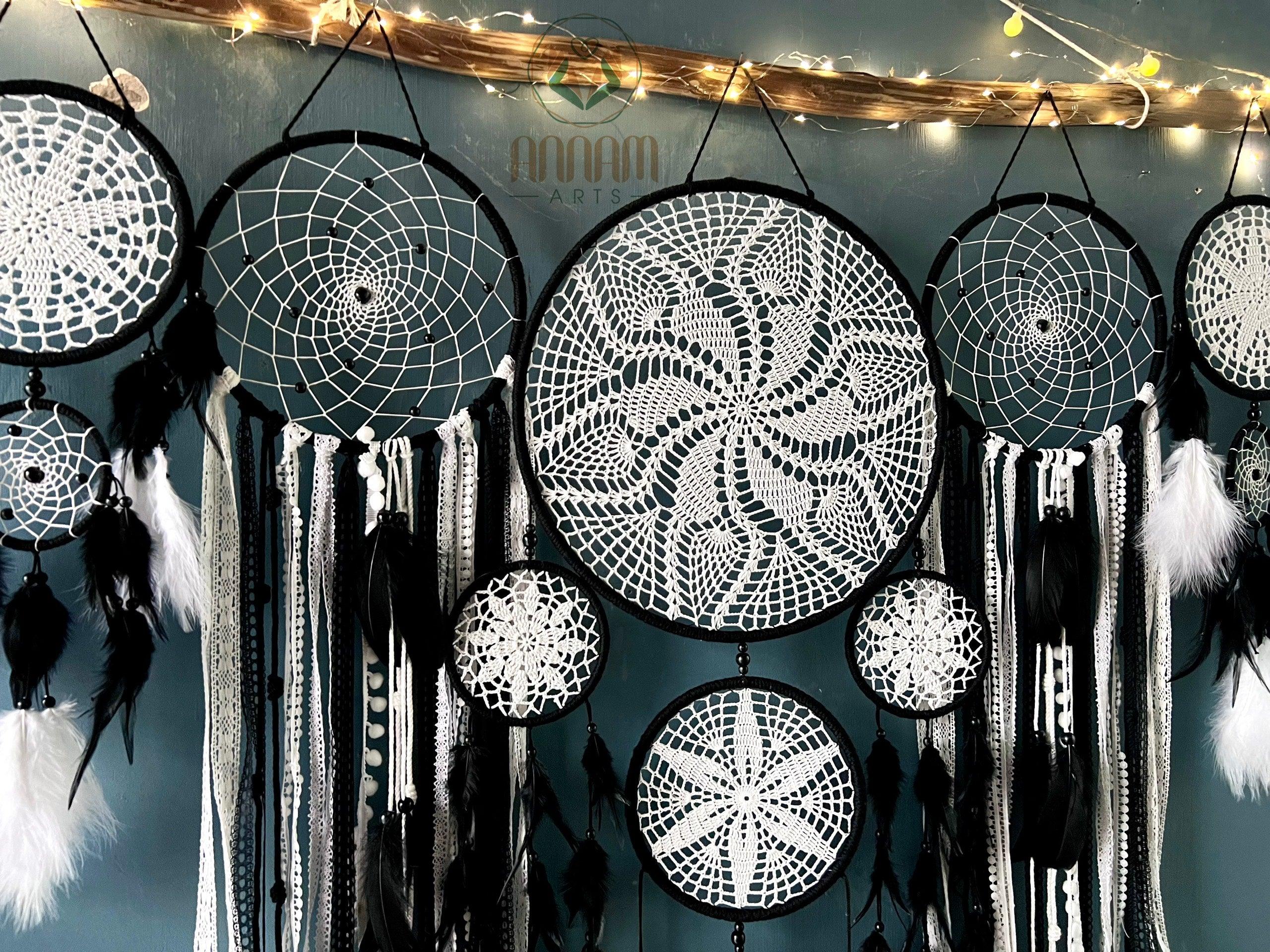 Large dreamcatcher set for wall hanging in Black - SD07