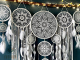 Large dreamcatcher set for wall hanging in White - SD07