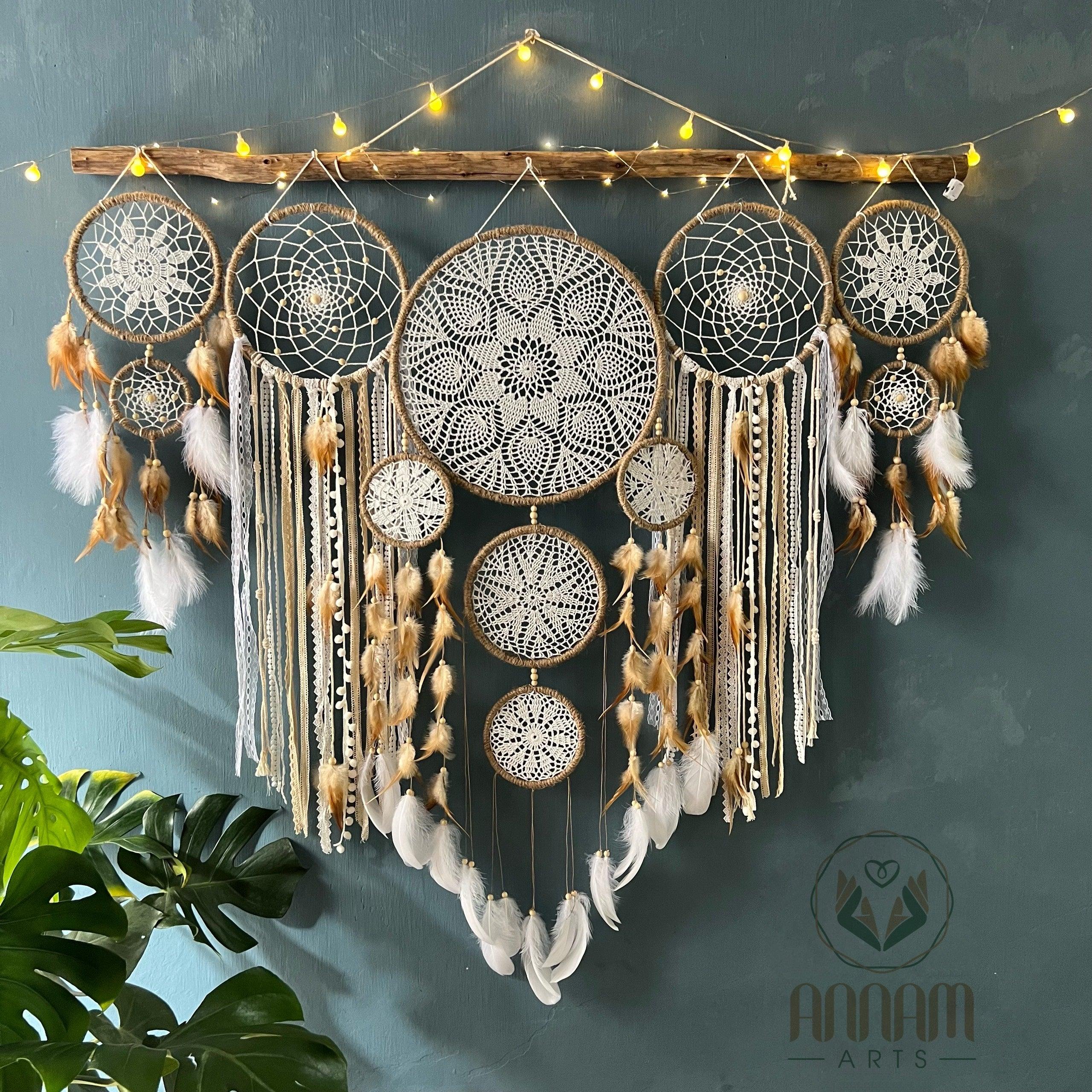 Large dreamcatcher set for wall hanging in Black - SD07