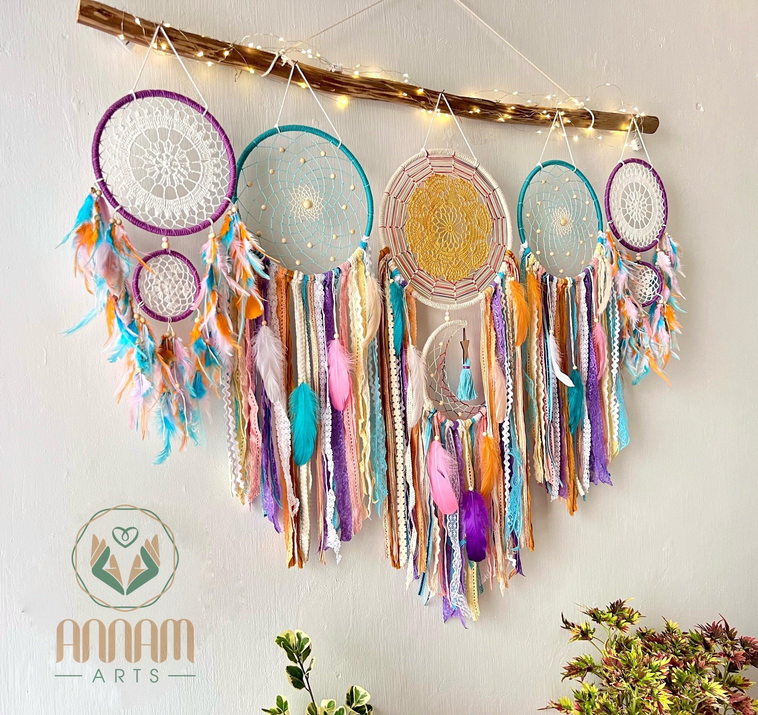 Large dreamcatcher set colorful moon and stars SD08