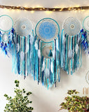 Large blue dreamcatcher set moon and stars SD08