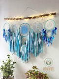 Large blue dreamcatcher set moon and stars SD08