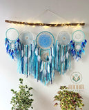 Large blue dreamcatcher set moon and stars SD08