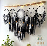 Large black moon and star dreamcatcher set SD08