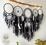 Large black moon and star dreamcatcher set SD08