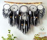 Large black moon and star dreamcatcher set SD08