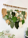 Monstera leaves and maple leaves wall hanging LM08