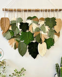 Monstera leaves and maple leaves wall hanging LM08