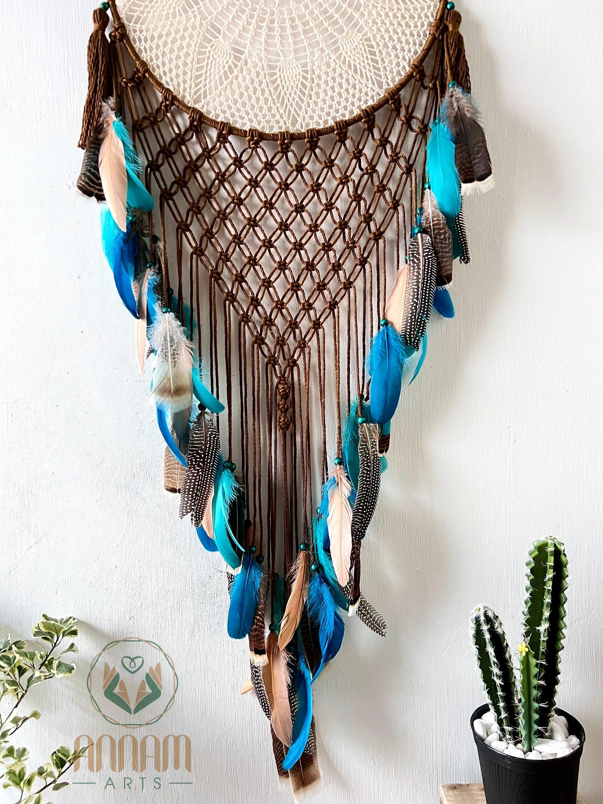 Large dreamcatcher with peacock feathers DV01